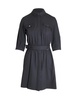 victoire belted mini shirtdress in black polyester