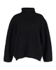 ribbed turtleneck sweater in black wool