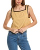 linen-blend crop top