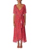 Carolina Herrera Flutter Sleeve Wrap Midi Dress 