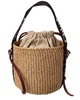 woody small paper & leather bucket bag