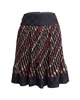 printed knee length skirt in multicolor silk