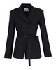 tie-waist blazer in black polyester