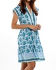 stella dress in blue garden print