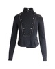 theodore military jacket in grey wool