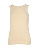 knitted sleeveless top in beige cotton