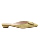belle vivier gold buckle mules in yellow tweed