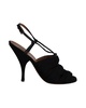 alaia slingback high heel sandals in black cotton