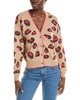 wool & cashmere-blend intarsia leopard cardigan