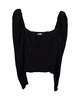 roma plunge neck top in black viscose