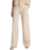 mid rise textured wool-blend wide leg trouser