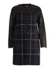 paneled checked coat in multicolor wool