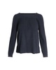 bateau neck ribbed sweater in black viscose