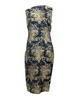 purple label georgia baroque brocade sheath dress in blue silk