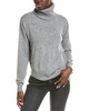 wool & cashmere-blend asymmetrical mock neck jumper