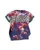 leopard and floral-print top in multicolor silk