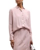 matte silk charmeuse boyfriend shirt in pink lilac