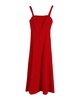 sleeveless button midi dress in red cotton