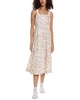 Cloth + Stone Scrunch Strap Tiered Linen Midi Dress