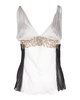 embellished top in multicolor silk