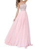 floor length prom dress in blush