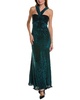 stretch velvet burnout gown