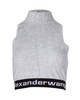 .t logo mock neck tank top in grey cotton