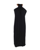 beaded strap halter dress in black cotton