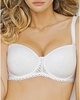 three part seam bra in white