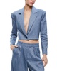 shan boxy linen-blend blazer