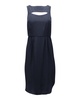 cut-out sleeveless midi dress in navy blue polyester