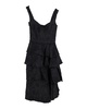 tiered ruffle dress in black polyester