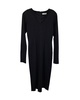 long sleeve midi dress in black viscose