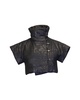 cropped turtleneck jacket in black wool