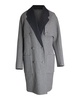 alexander wang reversible double-breasted coat in grey virgin wool