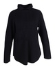 high collar ribbed sweater in black cashmere