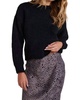 cozy drop shoulder sweater in black