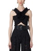 twisted ruffle halter neck cropped top