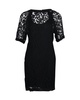 lace with slip dress in black viscose