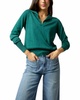 alida johnny-collar sweater in highland green