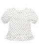 bubble sleeve peplum knit top