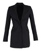center twill long jacket in black cotton