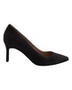 pointed pumps in grey suede