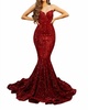 mermaid prom dress in red
