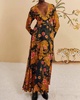arabesque floral maxi dress in black