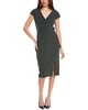 Elie Tahari Pleated V-Neck Sheath Dress