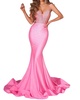 jeweled cutout back prom dress in pink