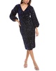 balloon sleeve velvet midi dress