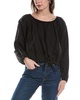 gathered linen blouse
