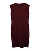 knee length jersey dress in burgundy wool